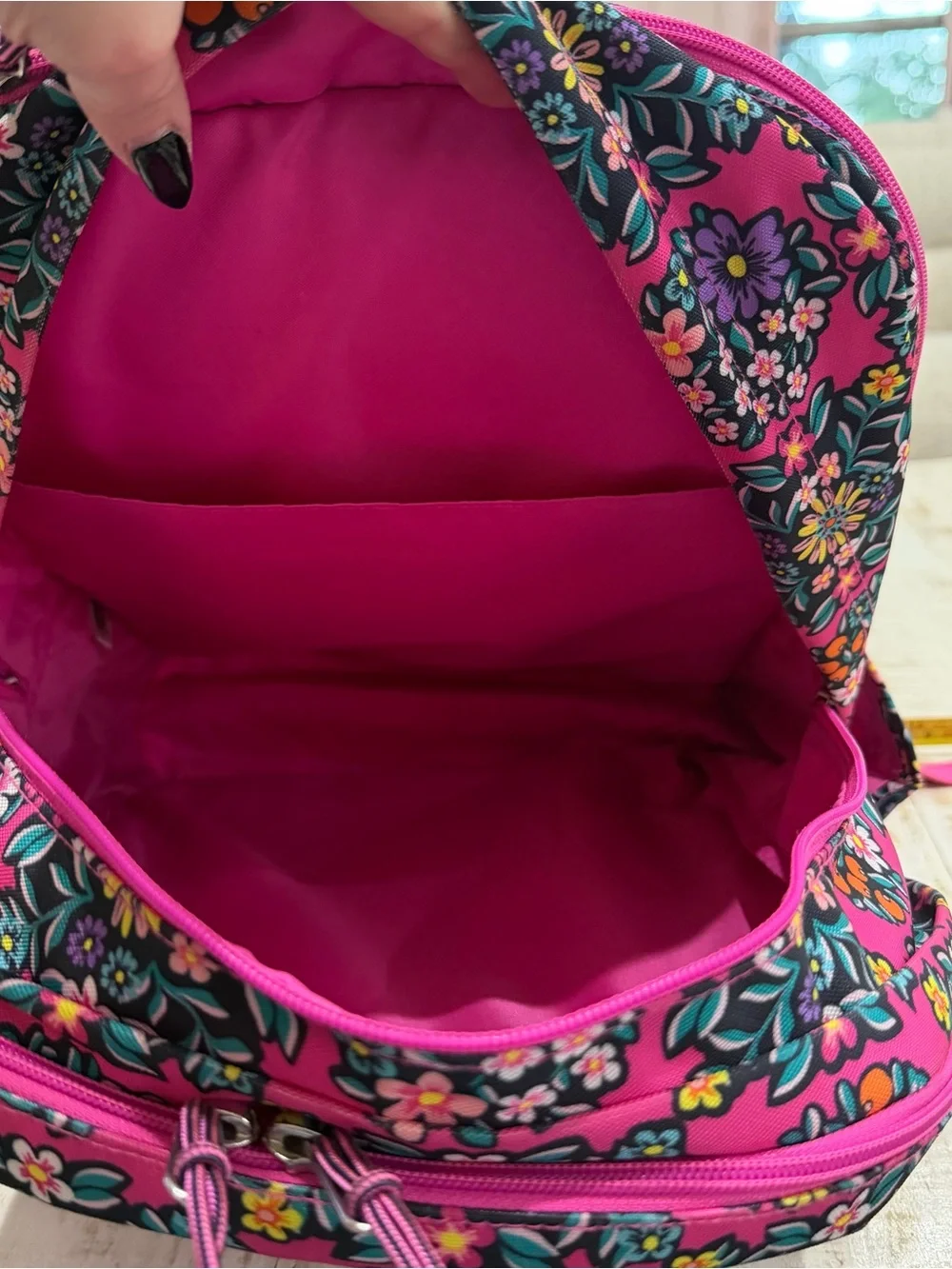 Vera Bradley Lighten Up Grand Backpack Pink Kaleidoscope Rosettes Hot Pink Bag